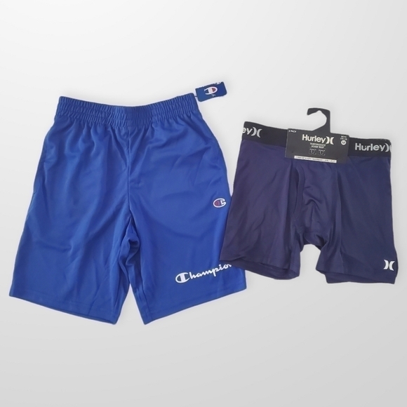 CHAMPION Script Ft Short Boys Active Shorts and hurley Boys' Classic-Boxer Brief - Picture 5 of 12